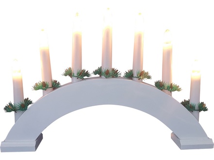 Almi - Svícen vánoční el. 7 svíček, oblouk bílý