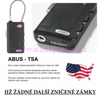 Almi Praha - Visací zámek ABUS 148 TSA/30 - speciální kódový zámek určený pro cesty do USA