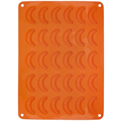 Almi Praha - Forma silikonová - rohlíčky malé 30 ks, oranžová