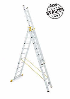 Almi - Hliníkový žebřík ALVE typ 8610 Forte, trojdílný univerzální