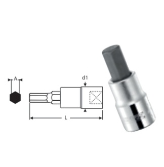 Almi - 1/2 hlavice zástrčná 6hranná, imbus 19, 60mm, TONA EXPERT E031911