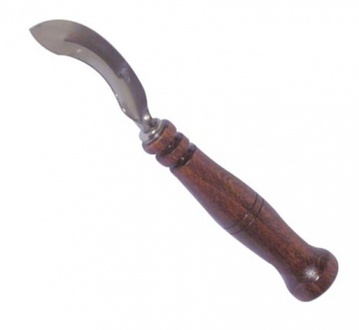 Almi - Škrabka srpeček P nerez 17cm, rukojeť dřevěná