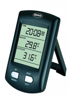 Almi - BRAVO teploměr digitální bezdrátový černý B-5053