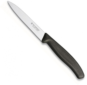 Almi - Nůž na zeleninu 10cm, vlnitý špičatý VICTORINOX 6.7733 černý
