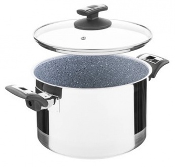 Almi - Hrnec Kolimax Cerammax Pro Comfort s poklicí, průměr 22cm, objem 5.5l, keramický povrch šedý granit