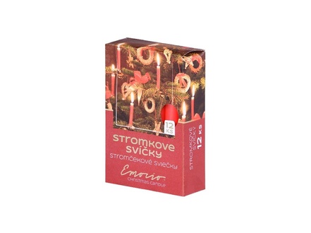 Almi - Emocio stromkové svíčky červené 12 ks