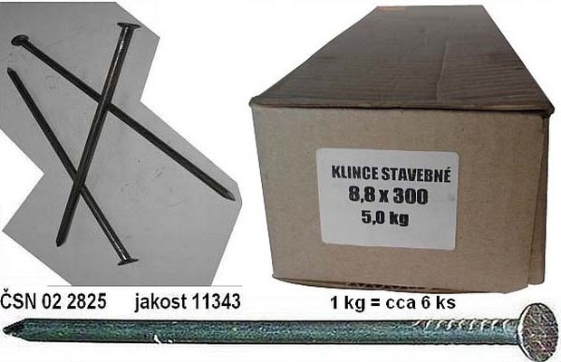 Almi Praha - Hřebík stavební 300x8,8mm (1kg)