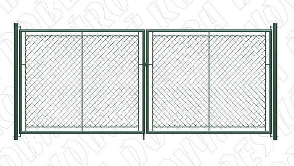 Almi - Brána dvoukřídlá, výška 150 cm, šíře 360 cm, oko, zelená