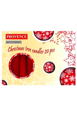 Almi Praha - Provence Vánoční svíčky červené 20 ks