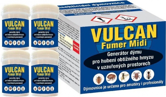 Almi - Vulcan Fumer Midi insekticidní dýmovnice 4x11g 