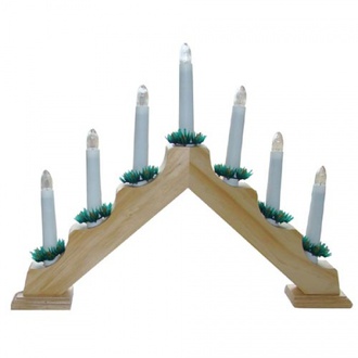 Almi - Svícen vánoční el. 7 svíček, jehlan přírodní