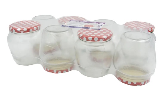 Almi - Sklenice zavařovací Twist 82/ 550ml AMFORA, 8 ks a víčka s puntíkem