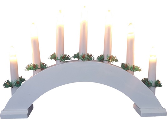 Almi Praha - Svícen vánoční el. 7 svíček, oblouk bílý