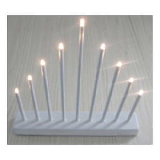 Almi - Svícen vánoční el. 9 svíček LED, kov., 26x31x5,5cm, na baterie